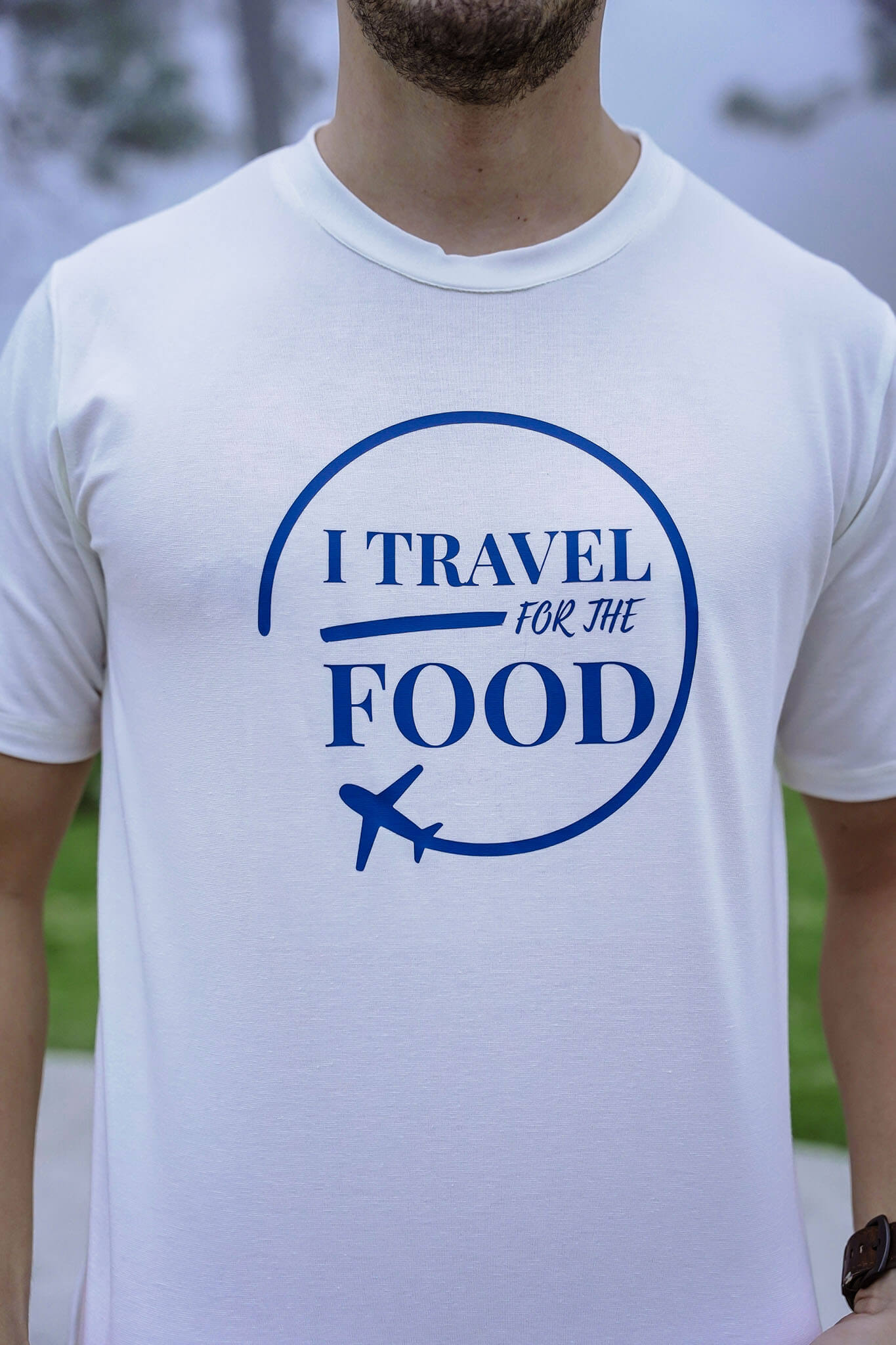 Camiseta de Hombre I Travel for the Food